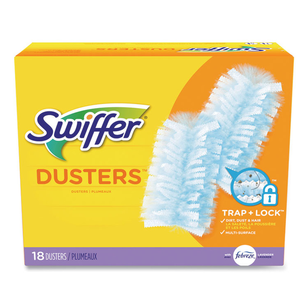 PROCTER & GAMBLE Swiffer® 99037 Dusters Refill, Dust Lock Fiber, Lavender Scent, Light Blue, 18/Box