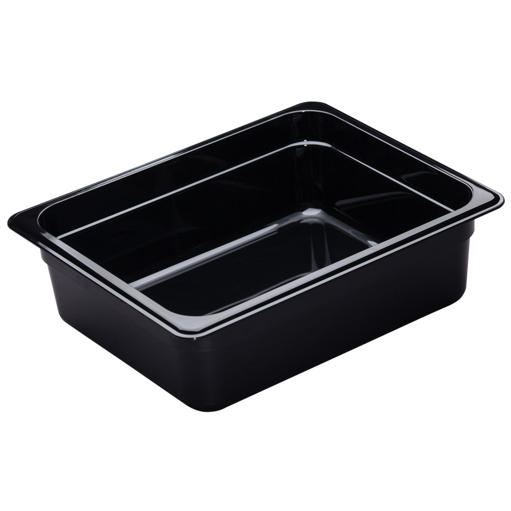 CAMBRO MFG. CO. 24HP110 Cambro H-Pan High-Heat GN 1/2 Food Pans, 4inH x 10-7/16inW x 12-3/4inD, Black, Pack Of 6 Pans