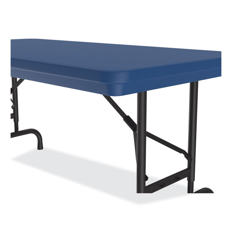 CORRELL, INC. RA2448274P Adjustable Folding Table, Rectangular, 48" x 24" x 22" to 32", Blue Top, Black Legs, 4/Pallet