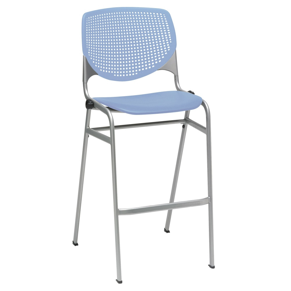 KFI FURNITURE, LLC BR2300-P20 KFI Studios KOOL Stacking Barstool, Peri Blue/Silver