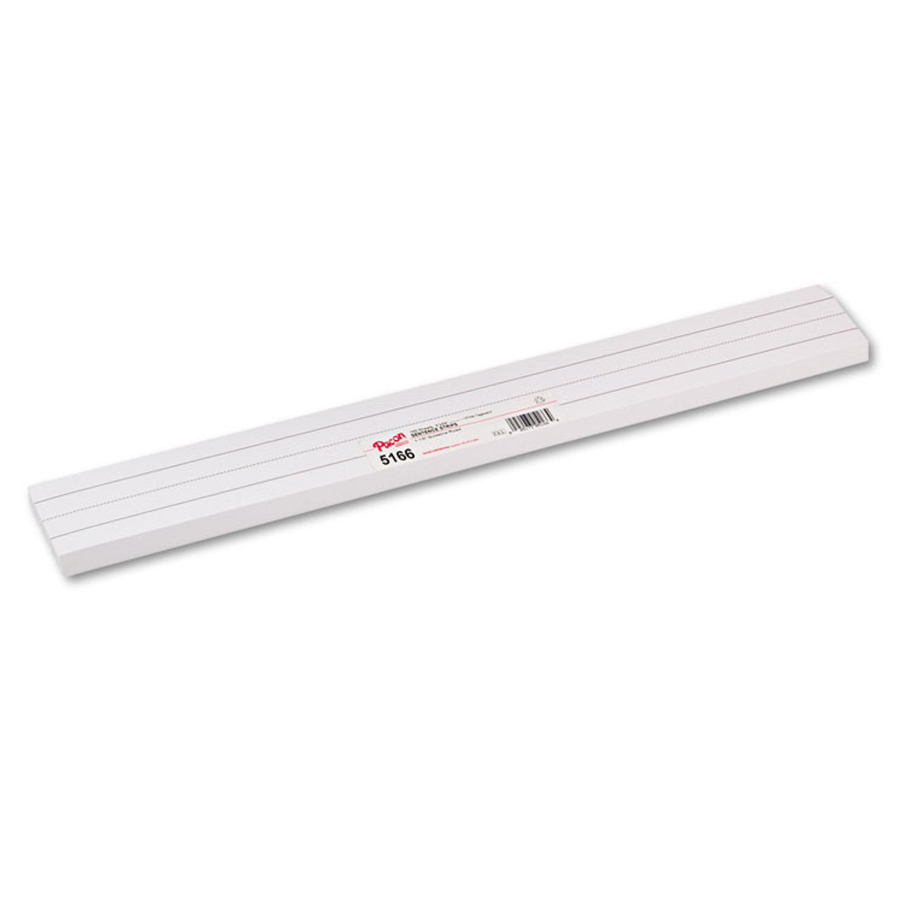 PACON CORPORATION 5166 Sentence Strips, 24 x 3, White, 100/Pack