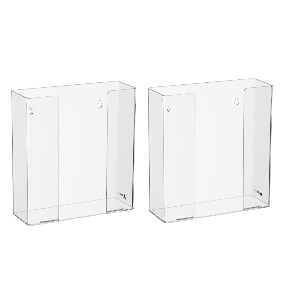 ADIR CORP. ADI902-02-2PK Alpine AdirMed Double Box Capacity Acrylic Glove Dispensers, 10-13/16inH x 10-1/4inW x 3-1/2inD, Clear, Pack Of 2 Dispensers