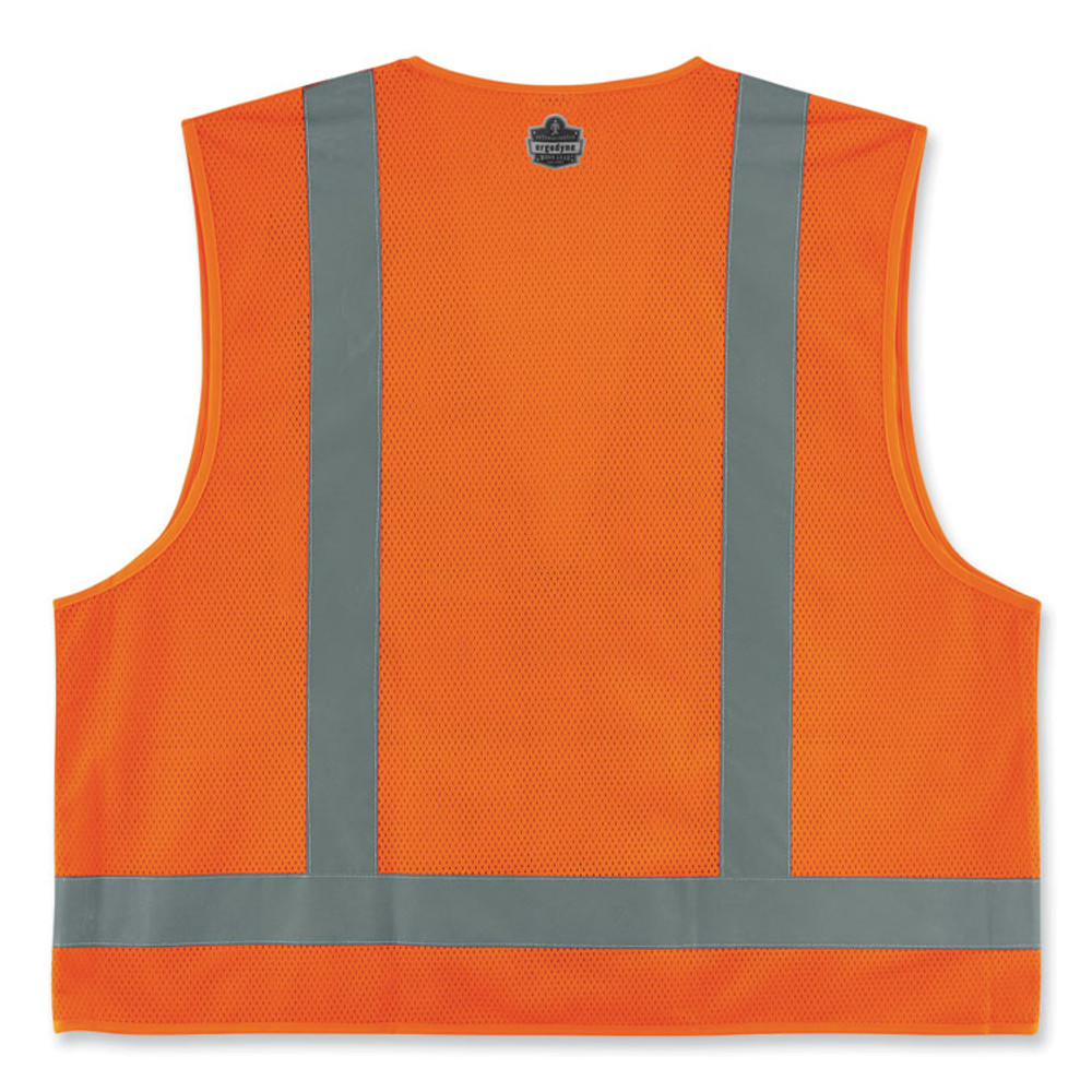 TENACIOUS HOLDINGS, INC. ergodyne® 24517 GloWear 8249Z-S Single Size Class 2 Economy Surveyors Zipper Vest, Polyester, 3X-Large, Orange