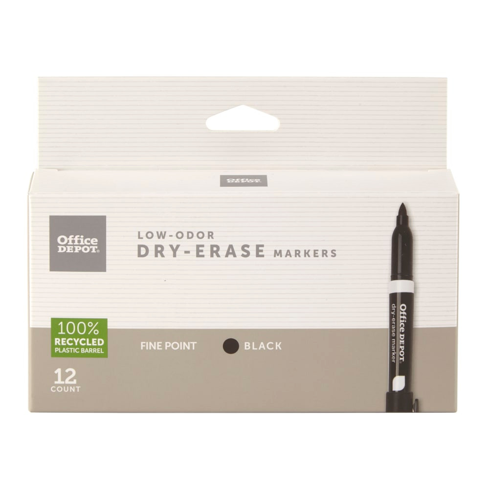 Low-odor dry-erase markers are ideal for classrooms and conference rooms  Chisel point enables different line widths.  Wipes easily off of whiteboards, glass and other nonporous writing surfaces.  Certified AP nontoxic.  ACMI Certified AP Nontoxic. For detailed information see www.acmiart.org.  Less harsh chemicals - made with fewer harsh chemicals, or safer chemicals than typical alternatives, helping  reduce your use of and exposure to substances that may be more harmful to your health and the environment.  Contains Recycled Content - See Specs for Details.
