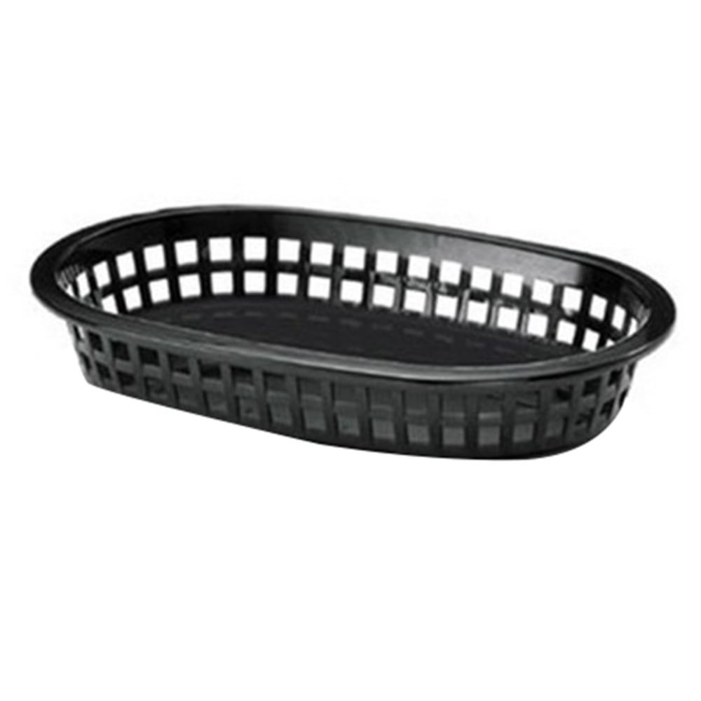 TABLECRAFT PRODUCTS, INC. Tablecraft 1073BK  Oval Plastic Baskets, Black, Pack Of 12 Baskets