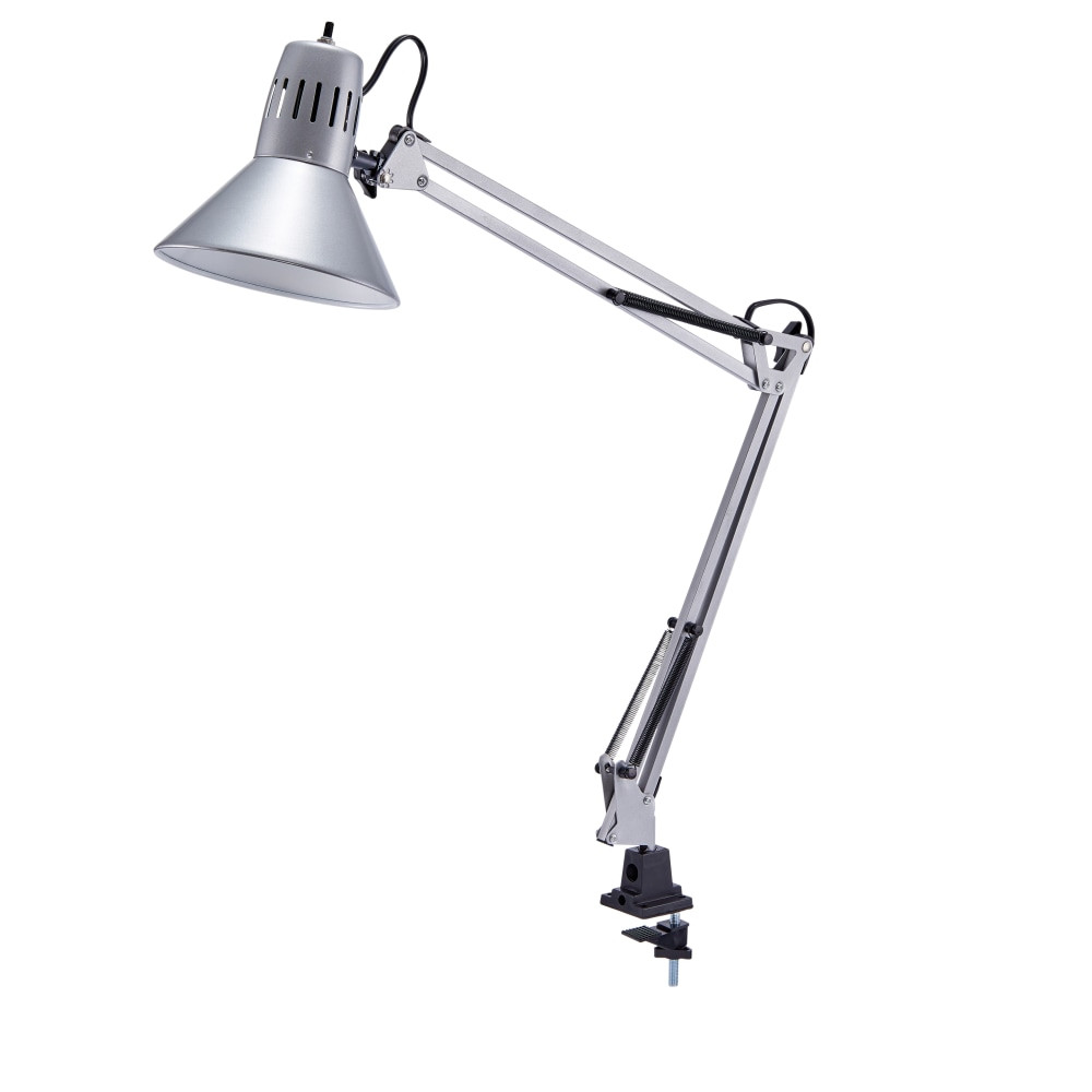 AMAX INCORPORATED Bostitch VLF100-SLV  Swing Arm LED Desk Lamp With Clamp, 36inH, Black/Silver