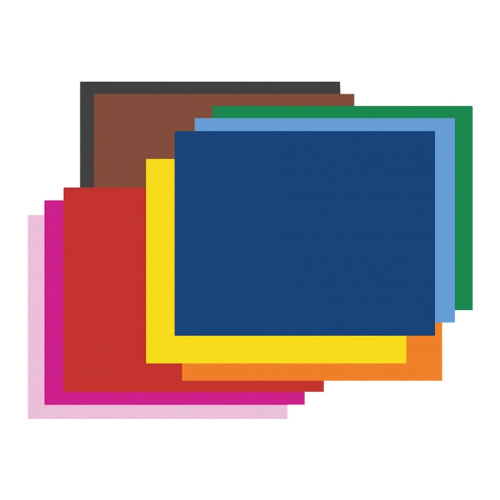 Great for construction, art projects, mats and mounting  Use for block printing, painting, markers, stenciling and posters.  Brilliant color on both sides with a smooth, uniform finish.  Measures 22in x 28in.  Contains Recycled Content - See Specs for Details.