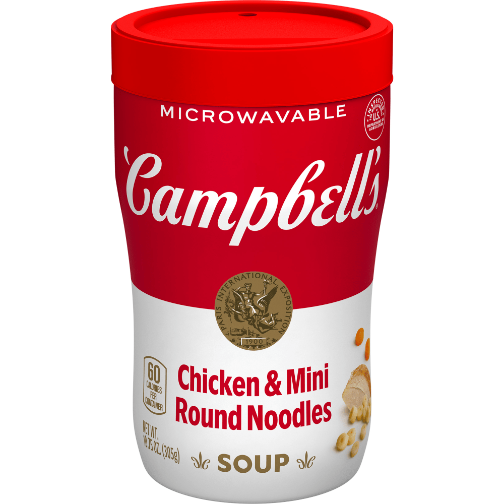 CAMPBELL SOUP COMPANY Campbell's 200000014982 Campbells Soup On The Go Chicken With Mini Noodles Cups, 10.75 Oz, Case Of 8 Cups