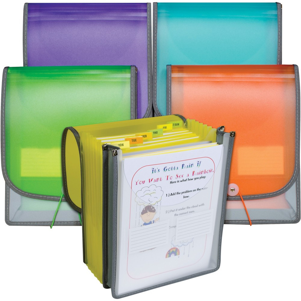C-LINE PRODUCTS, INC. C-Line 58700  CLI-58700 Letter Organizer Folder - 8 1/2in x 11in - 400 Sheet Capacity - 7 Front, Internal Pocket(s) - Assorted - 1 Each