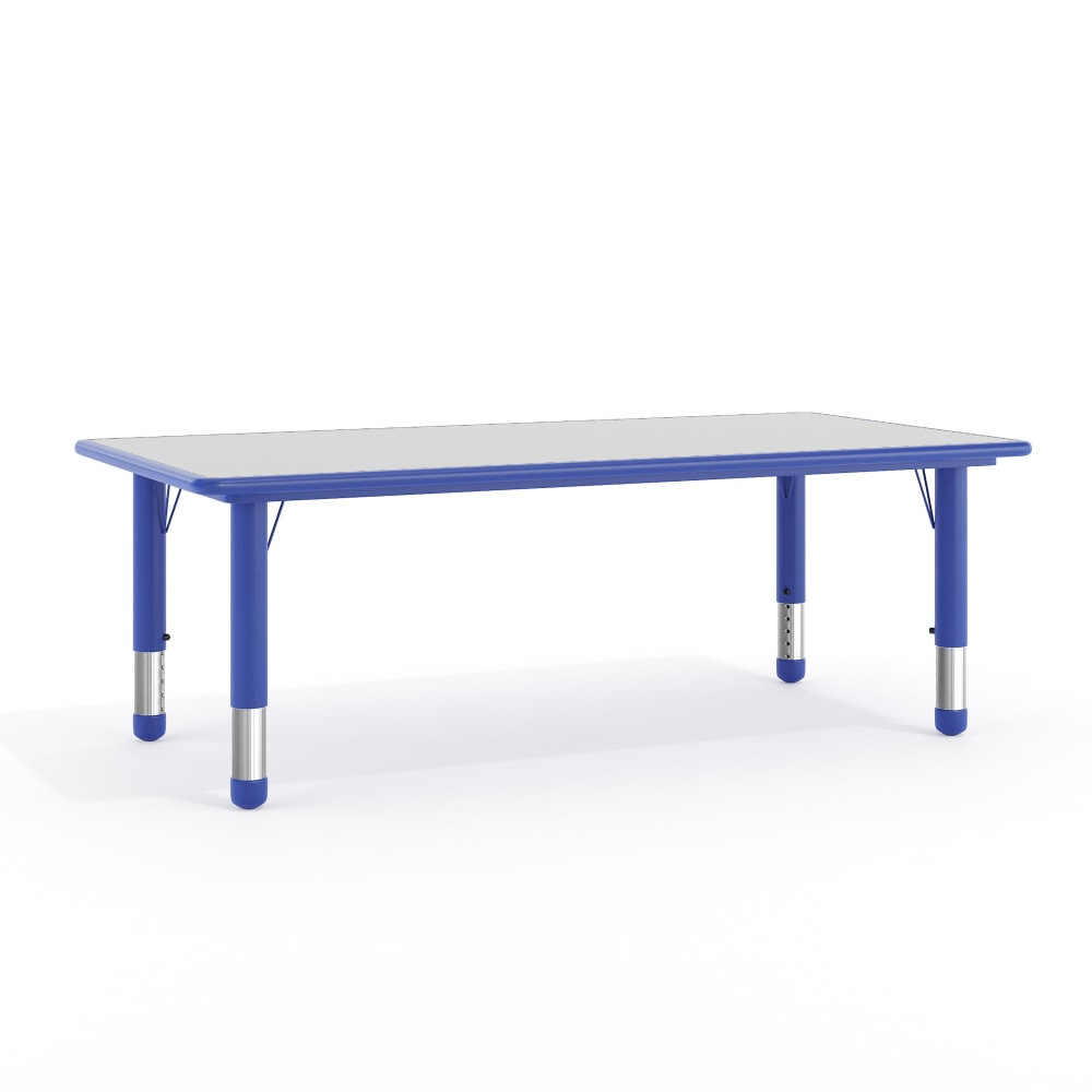 FLASH FURNITURE YU060RECTBLBL  Height-Adjustable Activity Table, 23-1/2inH x 23-5/8inW x 47-1/4inD, Gray/Blue
