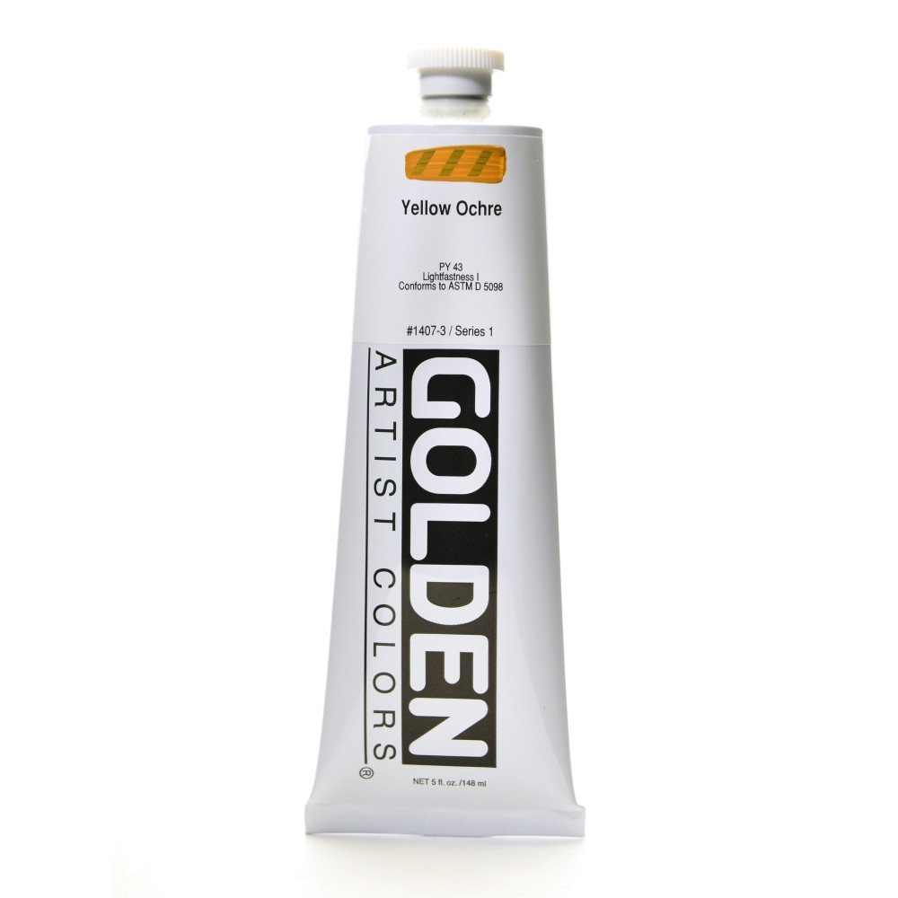 GOLDEN ARTIST COLORS, INC. Golden 1407-3  Heavy Body Acrylic Paint, 5 Oz, Yellow Ochre