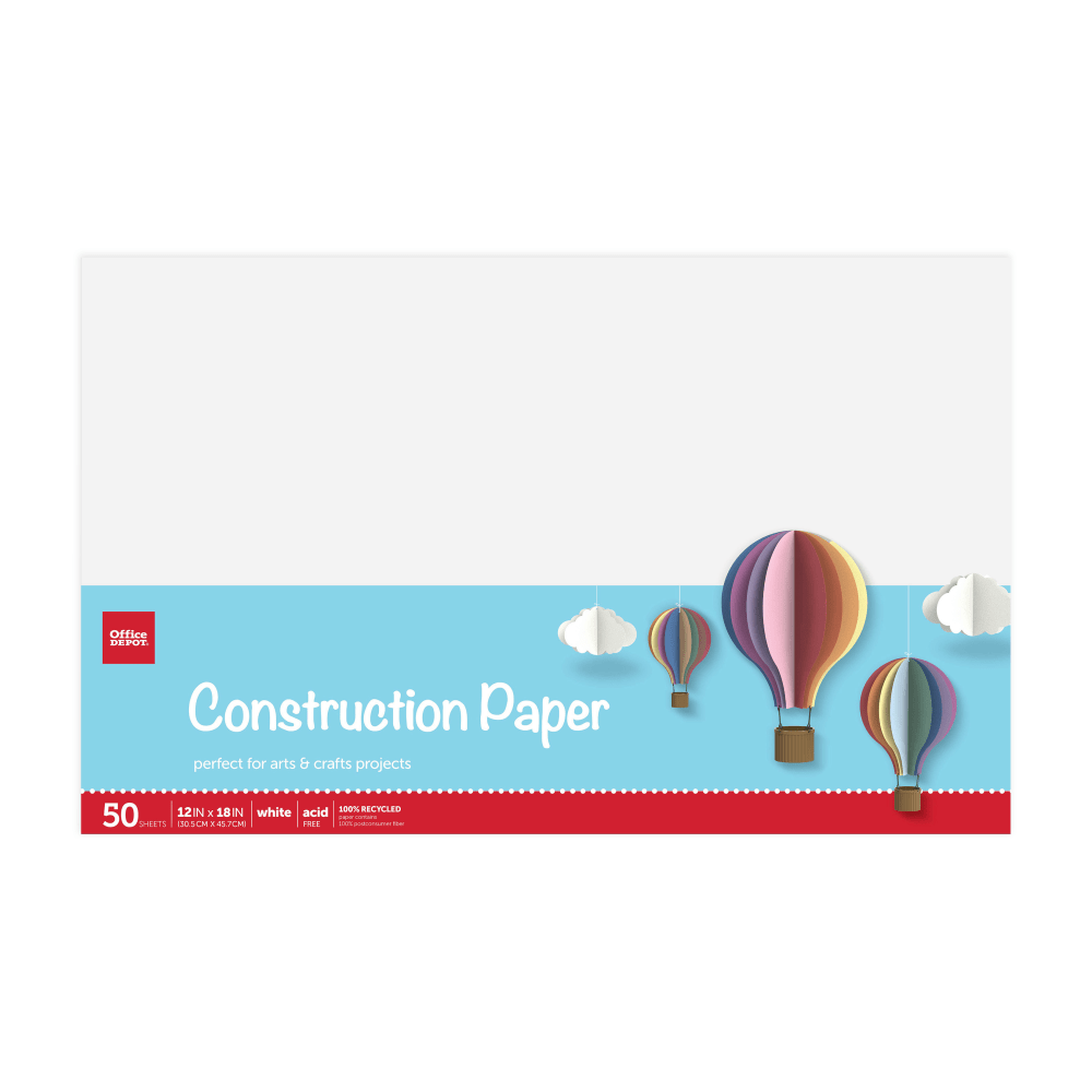 Start your next project in style with Office Depot Brand construction paper. Each sheet is fade-resistant to help your projects withstand years on display.  Ideal for a variety of arts and crafts projects.  Acid-free to help prevent yellowing.  Fade-resistant for long-lasting, vivid color.  Contains Recycled Content - See Specs for Details.