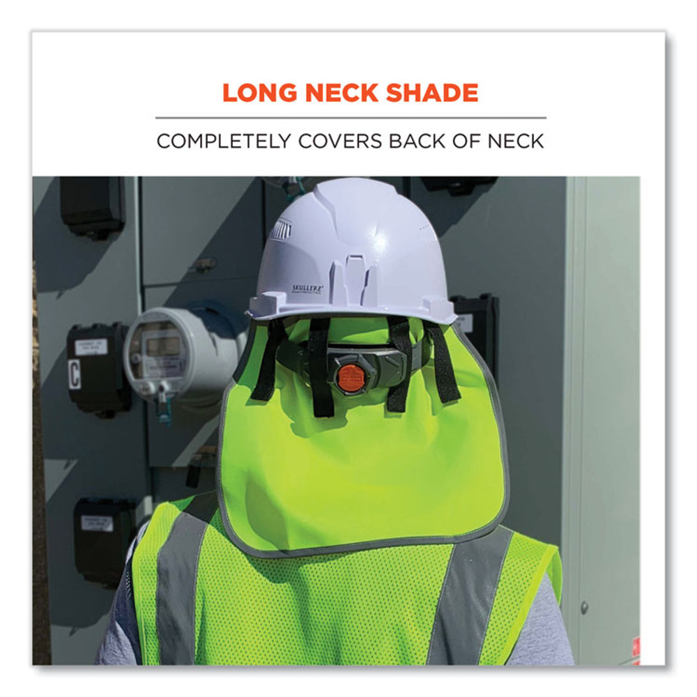 TENACIOUS HOLDINGS, INC. ergodyne® 29063 GloWear 8006 Hi-Vis Hard Hat Neck Shade, 12.25 x 10.5, Lime