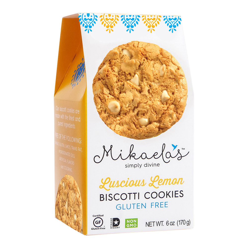 MIKAELA Mikaela's Simply Divine 8-LLBC Mikaelas Simply Divine Biscotti Cookies, Luscious Lemon, 6 Oz, Box Of 8