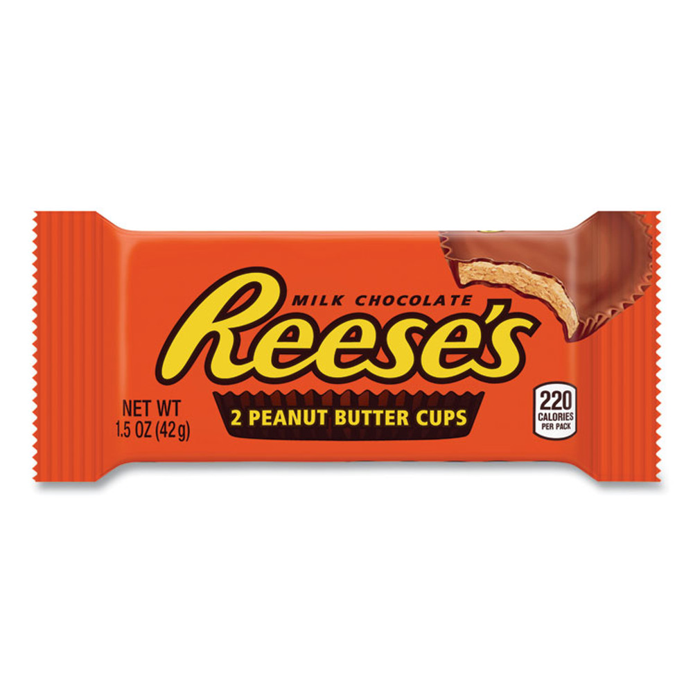 THE HERSHEY COMPANY Reese's® 20900149 Peanut Butter Cups Bar, Full Size, 1.5 oz Bar, 2 Cups/Bar, 36 Bars/Box