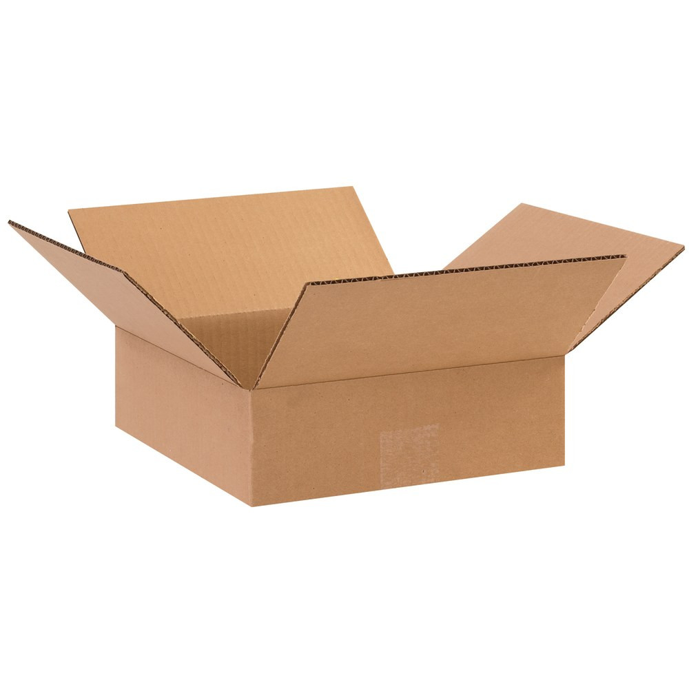 B O X MANAGEMENT, INC. 10103 Partners Brand Flat Corrugated Boxes, 10in x 10in x 3in, Kraft, Pack Of 25