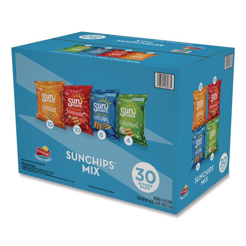 FRITO-LAY, INC. SunChips® 49932 Variety Mix, Assorted Flavors, 1.5 oz Bags, 30 Bags/Box