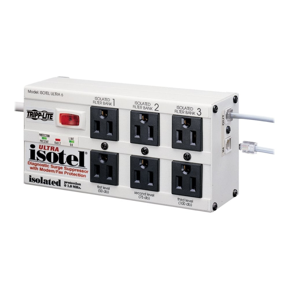 6 x AC Power receptacles for flexible connectivity and placement  Give your devices maximum protection with 370 J energy rating  6 ft cord length gives you more freedom as to where you place your connected equipment  Installing a surge protector gives you peace of mind  Helps save energy - designed to limit the energy used by other products, potentially helping you reduce your carbon footprint and save money.