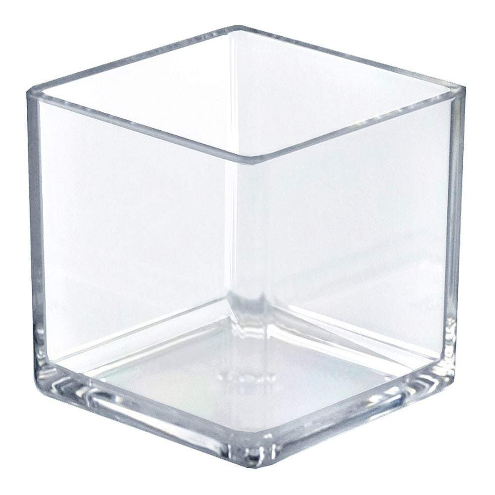 AZAR DISPLAYS 556304  Deluxe Cube Bins, Small Size, 4in x 4in x 4in, Clear, Pack Of 4