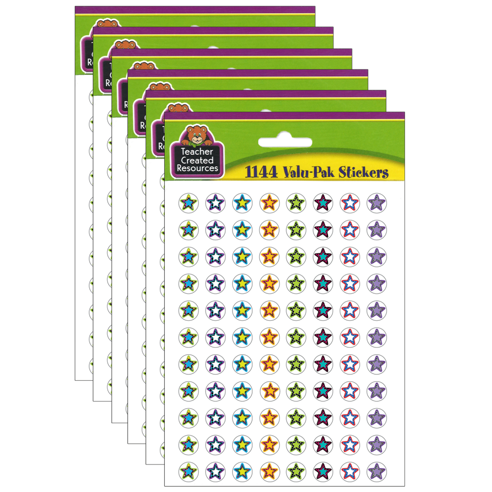 EDUCATORS RESOURCE Teacher Created Resources TCR5364-6  Mini Stickers, Fancy Stars 2, 1,144 Stickers Per Pack, Set Of 6 Packs