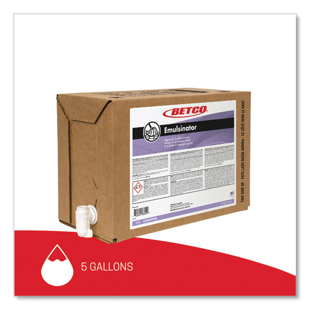 BETCO CORPORATION 151B500 Emulsinator Floor Stripper, Sassafras Scent, 5 gal Bag-in-Box