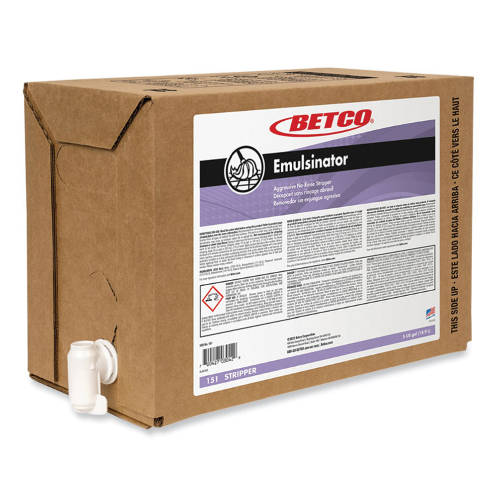 BETCO CORPORATION 151B500 Emulsinator Floor Stripper, Sassafras Scent, 5 gal Bag-in-Box