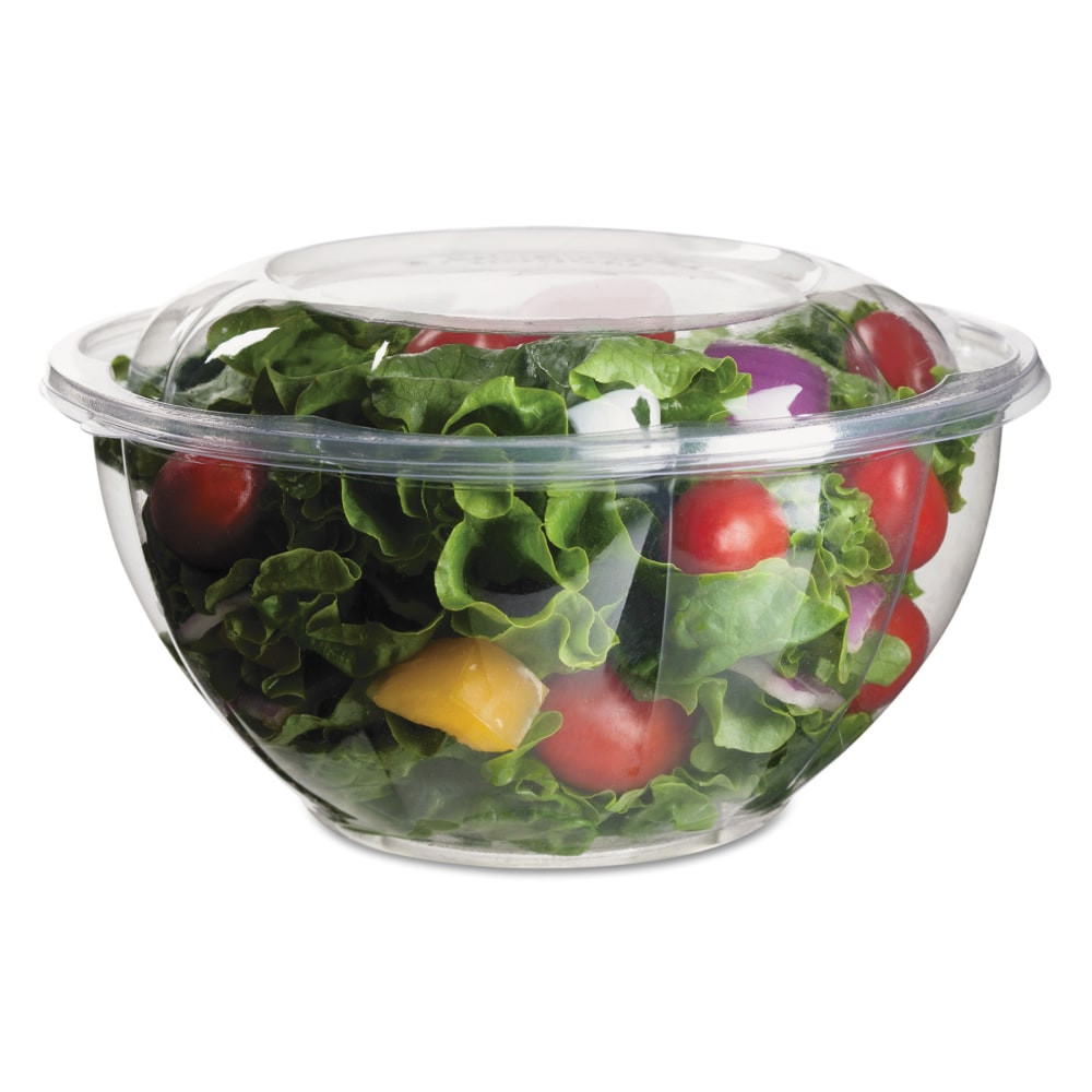 ECO-PRODUCTS, INC. EP-SB32 Eco-Products Salad Bowls With Lids, 32 Oz, Clear, 50 Bowls Per Pack, Case Of 3 Packs