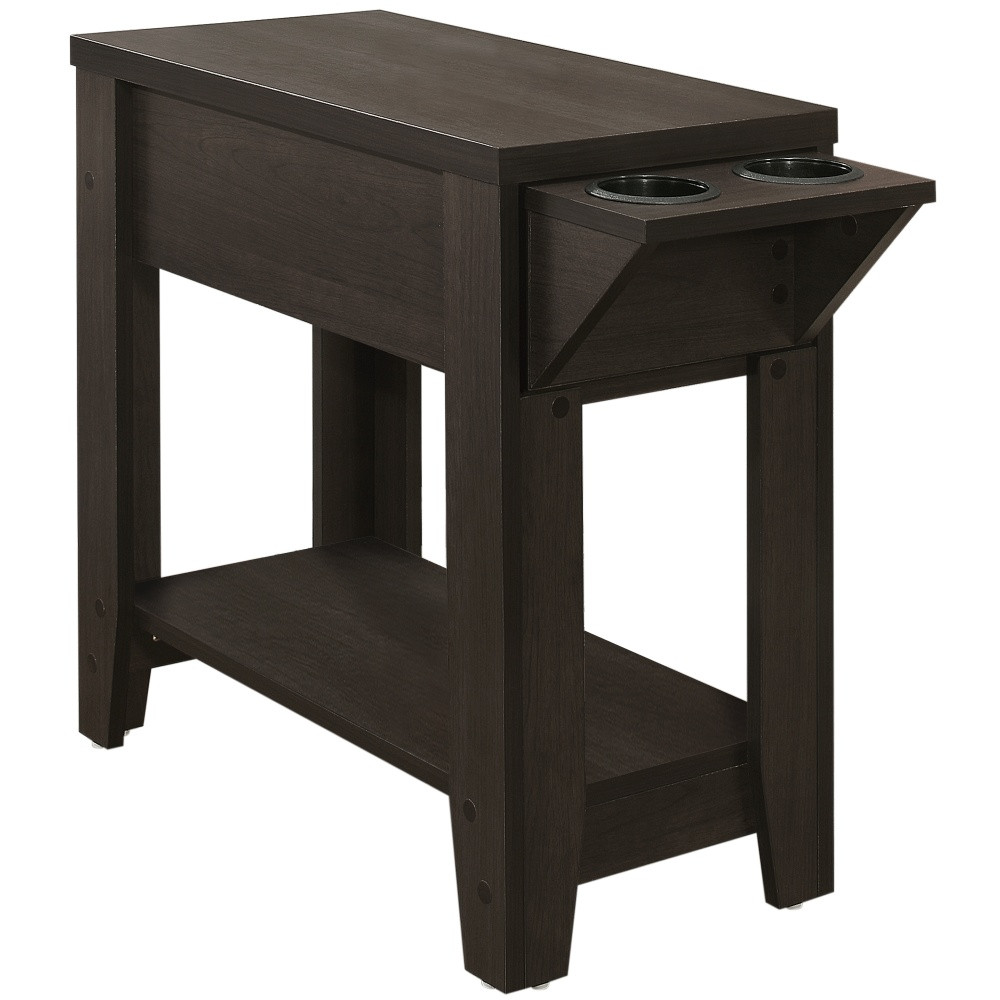 MONARCH PRODUCTS Monarch Specialties I 3197  Jacquelyne Accent Table, 24inH x 12inW x 28-3/4inD, Cappuccino