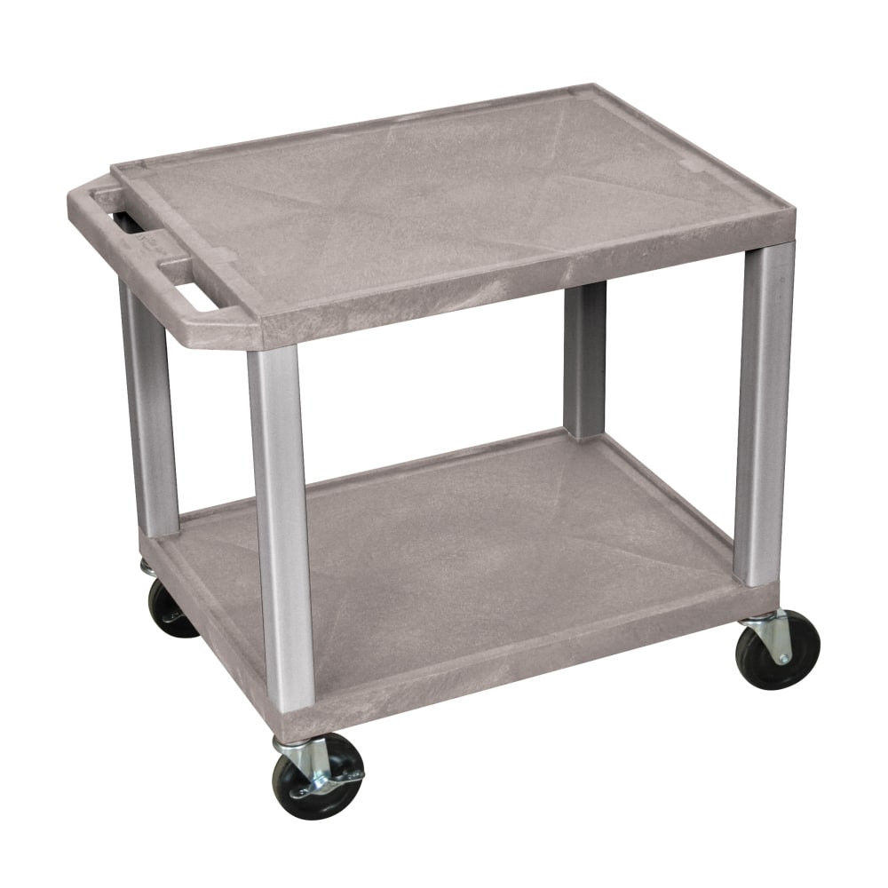 H. WILSON COMPANY H. Wilson WT26GY-N  26in Plastic Utility Cart, 26inH x 24inW x 18inD, Gray/Nickel