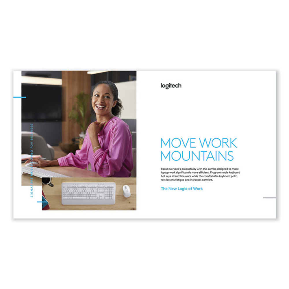 LOGITECH, INC. 920011018 Signature MK650 Wireless Keyboard and Mouse Combo for Business, 2.4 GHz Frequency/32 ft Wireless Range, Off White