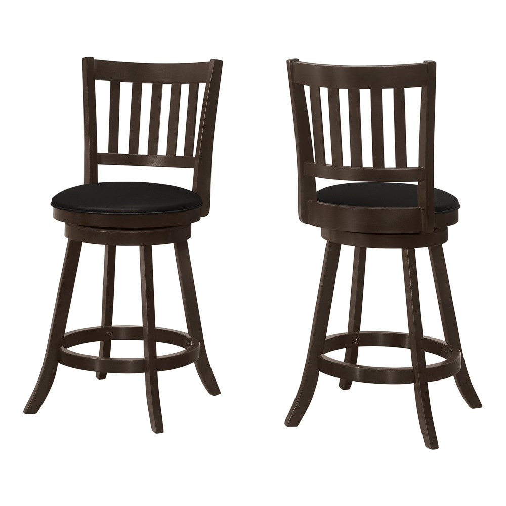 MONARCH SPECIALTIES I 1237  Arden Bar Stools, Espresso/Black, Set Of 2 Stools