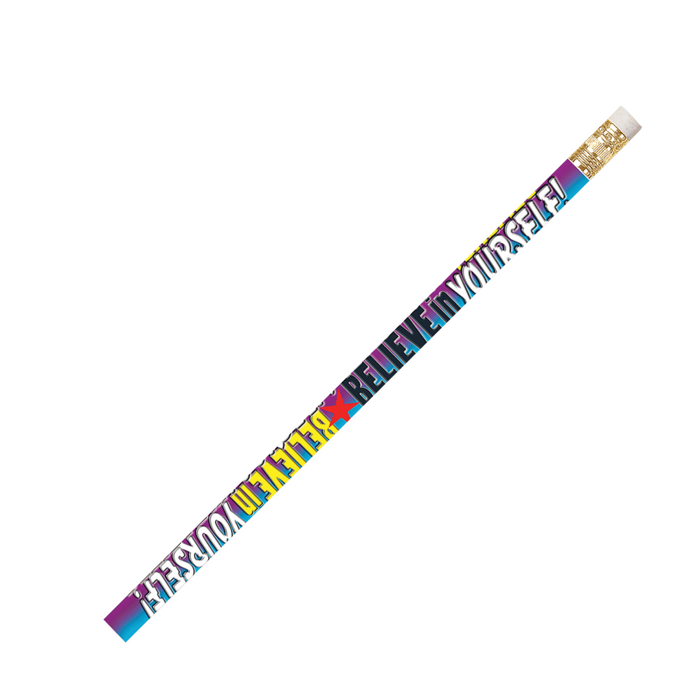 Musgrave Pencil Co. Inc. MUS2283D-12 Musgrave Pencil Co. Motivational Pencils, 2.11 mm, #2 Lead, Believe In Yourself, Multicolor, Pack Of 144