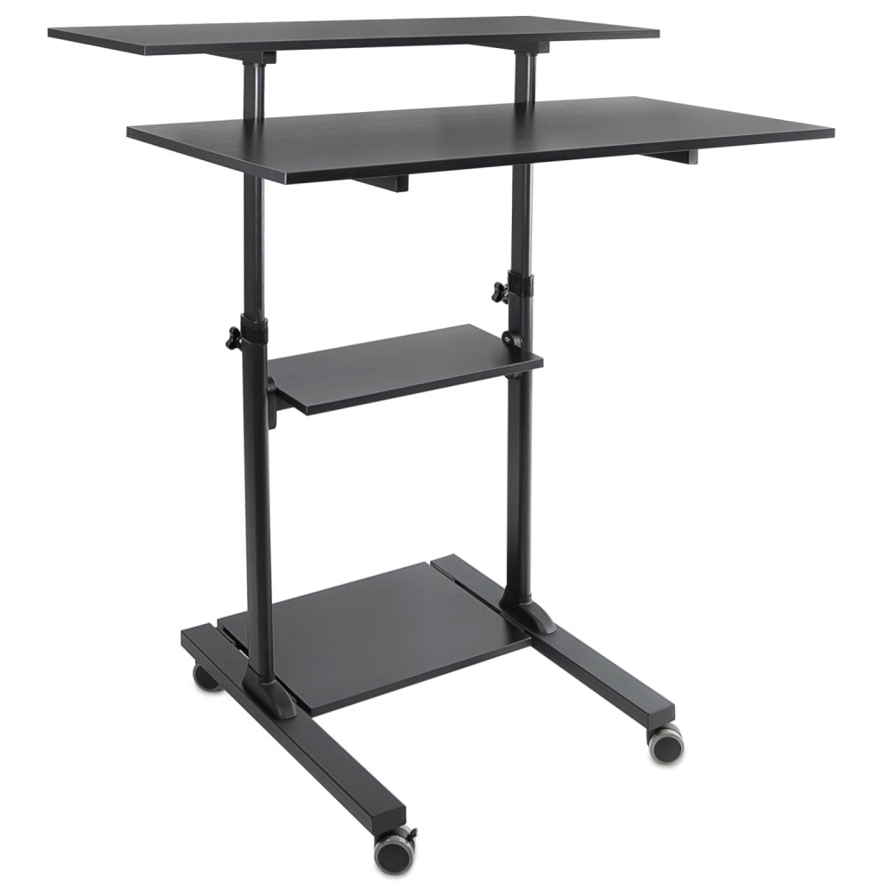 TRANSFORM PARTNERS LLC Mount-It! MI-7970B  MI-7970 Height-Adjustable Mobile Standing Desk Workstation, 55inH x 39-1/2inW x 26inD, Black