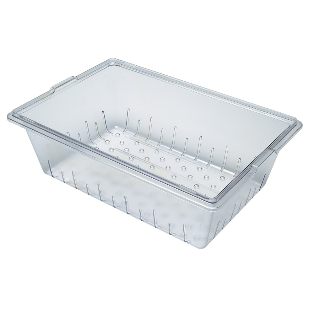 CAMBRO MFG. CO. CAM1826CLRCW135 Cambro Camwear Food Box Colander Pans, 5-1/4inH x 18inW x 26inD, Clear, Set Of 6 Pans