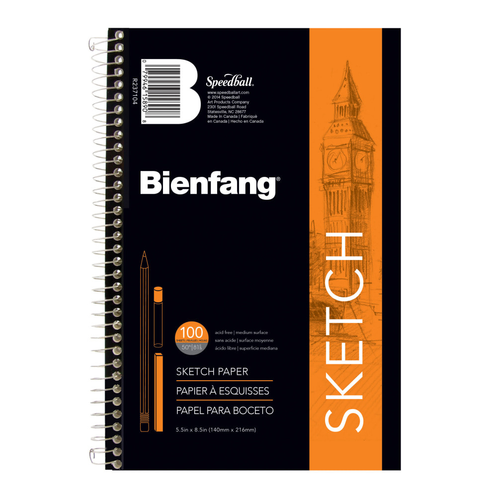 NEWELL BRANDS INC. Bienfang R237104  Sketchbook, 8 1/2in x 5 1/2in, 100 Sheets (200 Pages), White
