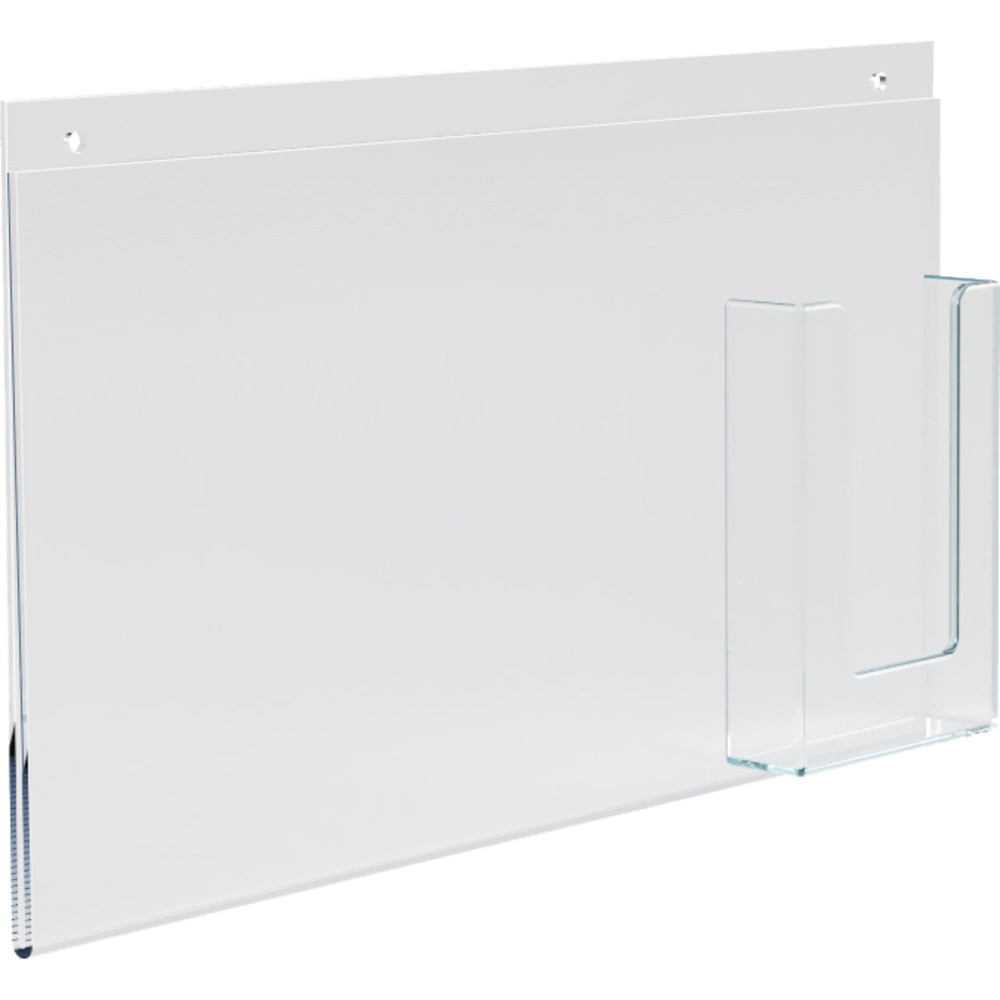 AZAR DISPLAYS 252052  Wall-Mount Brochure Holders With Trifold Pockets, 8-1/2inH x 16inW x 1-1/4inD, Clear, Pack Of 2 Holders