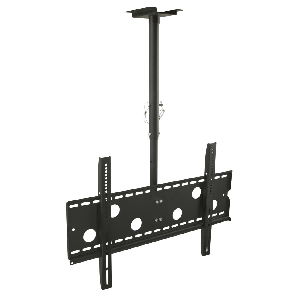 Find the perfect spot to display a TV for guests or employees with the Mount-It MI-501B Full-Motion TV Ceiling Mount. Its highly adjustable design allows you to tilt, raise, lower and rotate the screen to find the perfect viewing angle.  Fits TVs from 32 inches to 70 inches  Adjustable height drop: 22 to 31.5 inches  Load capacity: 175 lbs  Cable management  Includes complete hardware kit and installation instructions