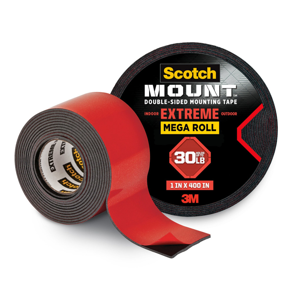 3M CO 4011-LONG Scotch Heavy-Duty Interior/Exterior Double-Sided Mounting Tape, 1in x 400in