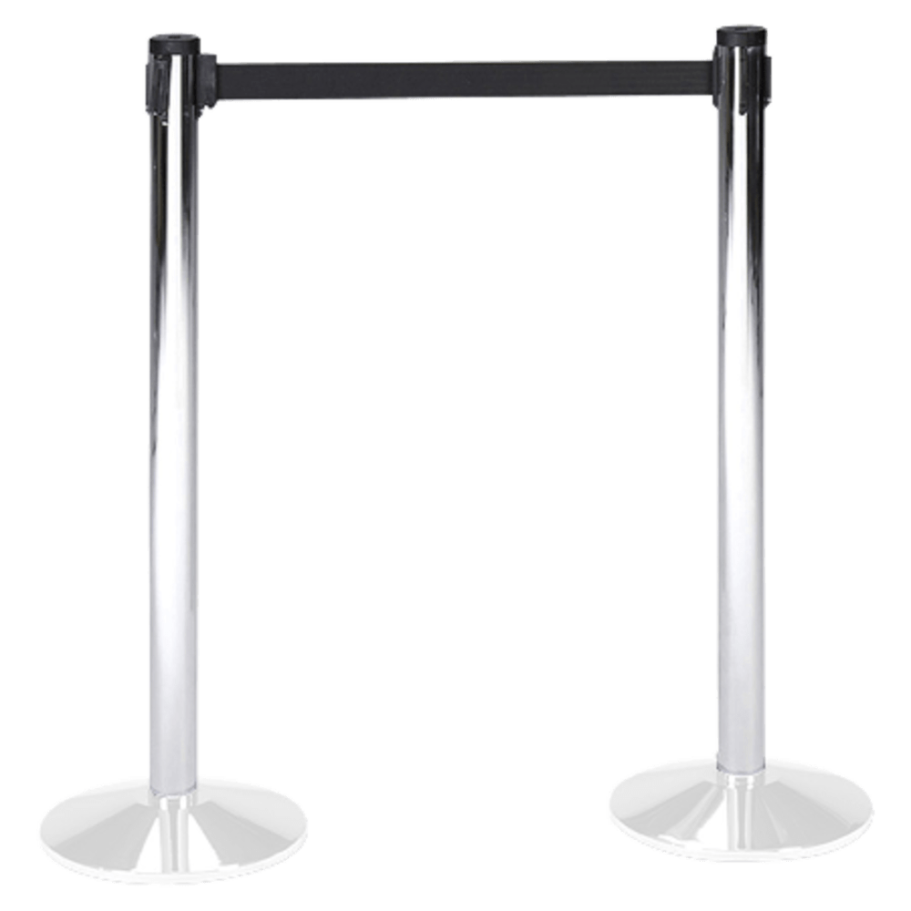 TATCO PRODUCTS, INC. 11500 Tatco Adjusta-Tape Chrome Crowd Control Stanchions, 40inH, Chrome, Box Of 2
