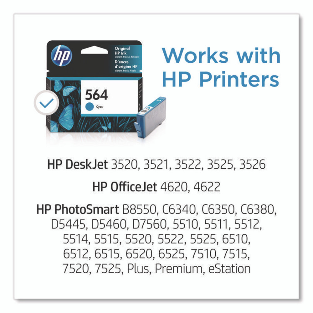 HP INC CB318WN HP 564, (CB318WN) Cyan Original Ink Cartridge