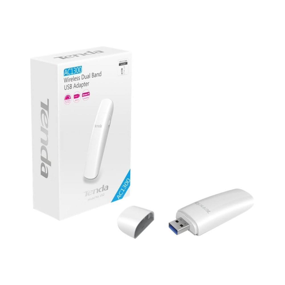 TENDA TECHNOLOGY Tenda U12  U12 Wireless AC1300 USB Adapter - USB 3.0 - 1.27 Gbit/s - 2.40 GHz ISM - 5 GHz UNII - External