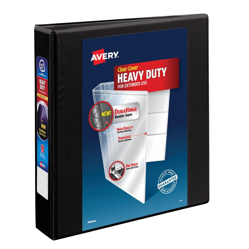 AVERY PRODUCTS CORPORATION 79695 Avery Heavy-Duty View 3 Ring Binder, 1.5in One Touch EZD Ring, Black, 1 Binder