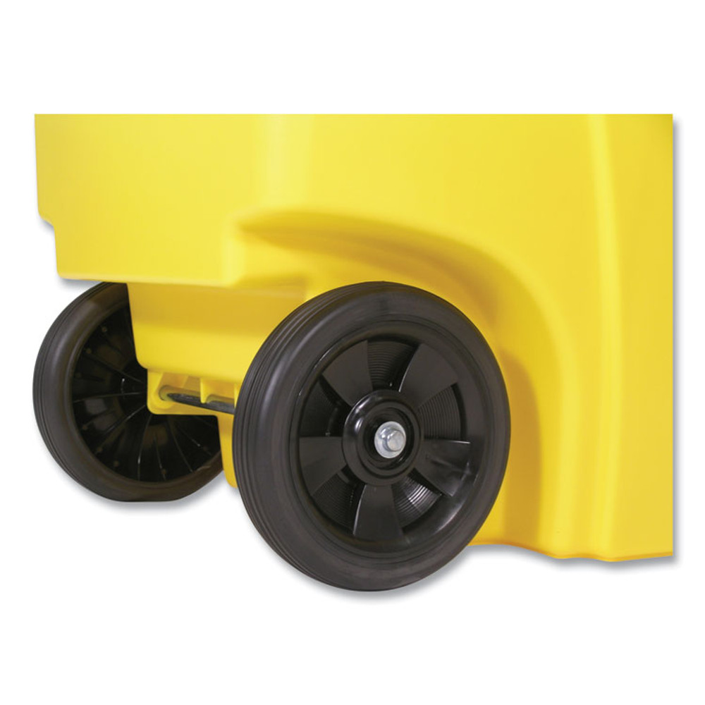 RUBBERMAID COMMERCIAL PROD. 9W27 YEL Square Brute Rollout Container, 50 gal, Molded Plastic, Yellow