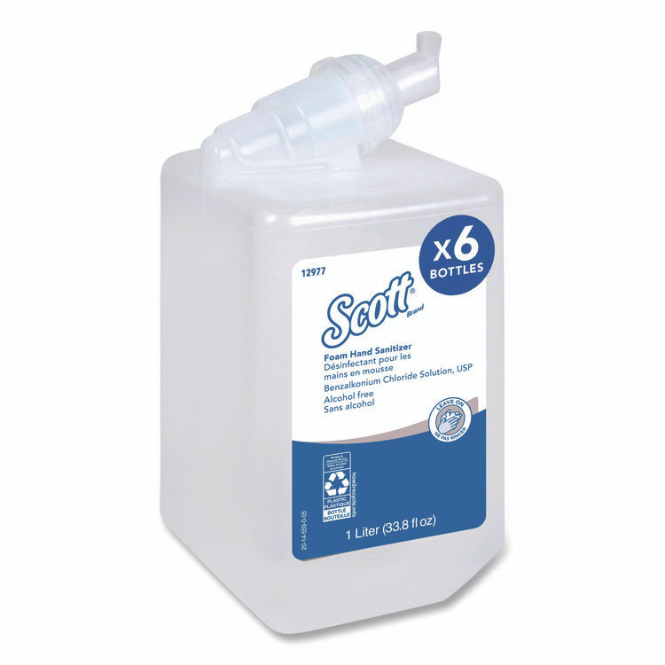 KIMBERLY-CLARK PROFESSIONAL Scott® 12977 Essential Alcohol-Free Foam Hand Sanitizer, 1,000 mL Cassette, Unscented, 6/Carton
