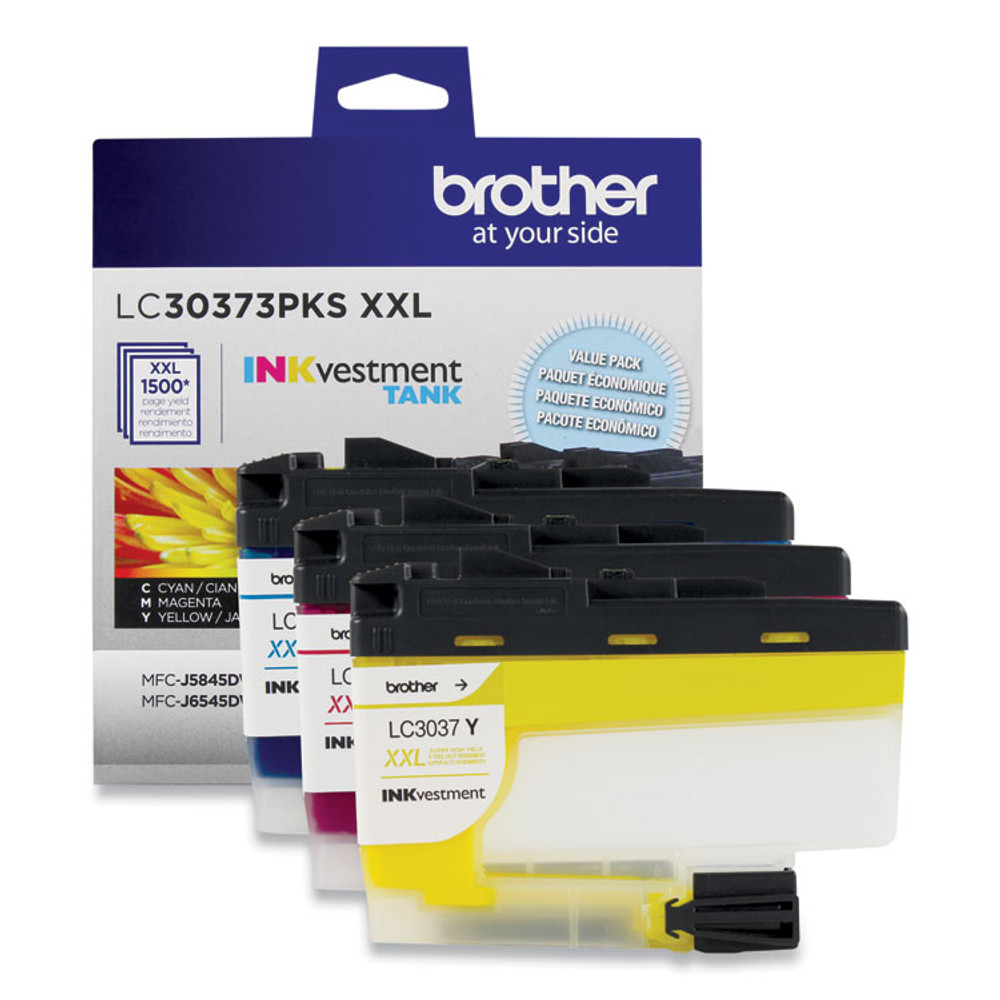 BROTHER INTL. CORP. LC3037Y LC3037Y INKvestment Super High-Yield Ink, 1,500 Page-Yield, Yellow