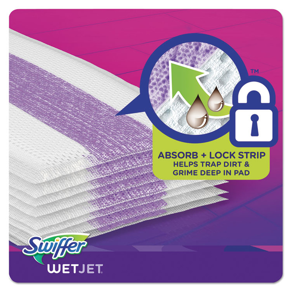 PROCTER & GAMBLE Swiffer® 08443CT WetJet System Refill Cloths, 11.3" x 5.4", White, 24/Box, 4/Carton