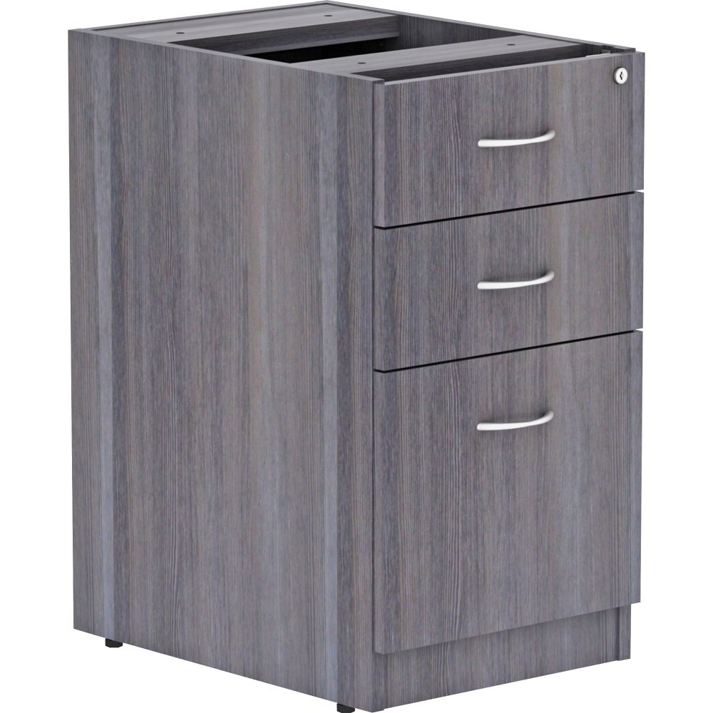 SP RICHARDS LLR69558 Lorell Essentials 22inD Vertical 3-Drawer Pedestal File Cabinet, Weathered Charcoal