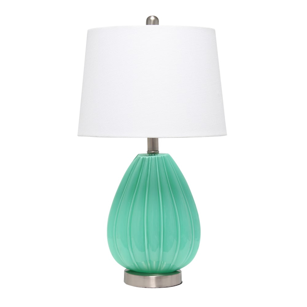 ALL THE RAGES INC LHT-5006-SF Lalia Home Pleated Table Lamp, 23-1/4inH, White Shade/Seafoam Base