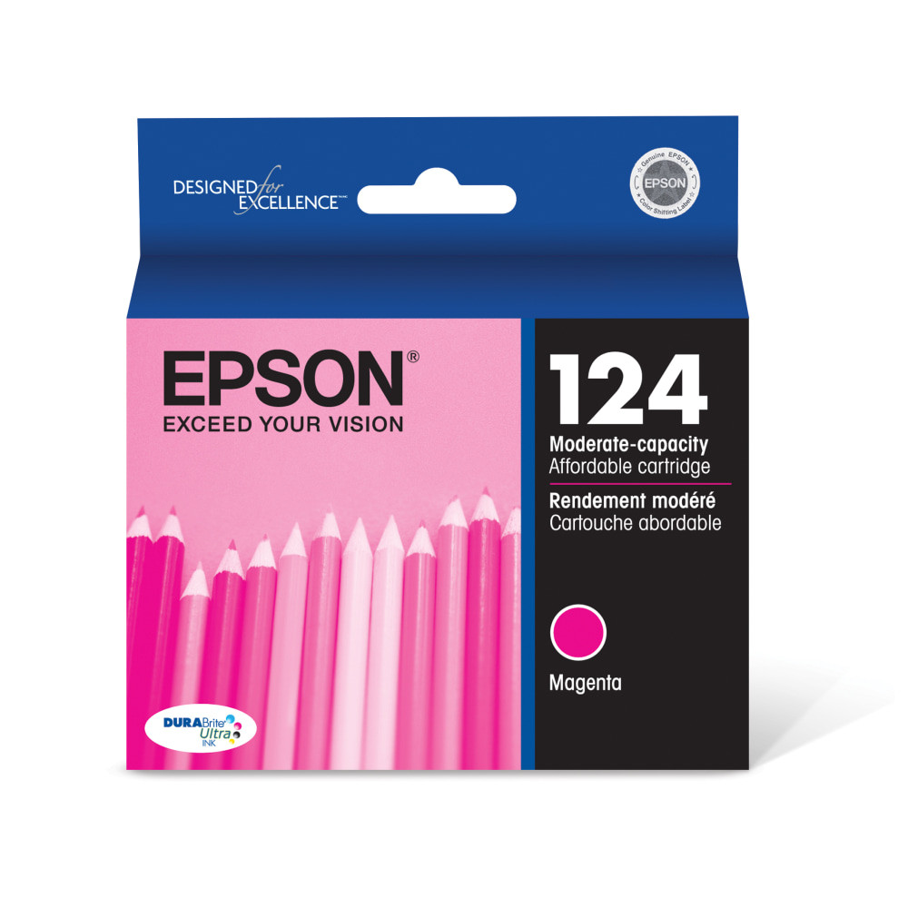 EPSON AMERICA INC. T124320-S Epson 124 DuraBrite Ultra Magenta Ink Cartridge, T124320