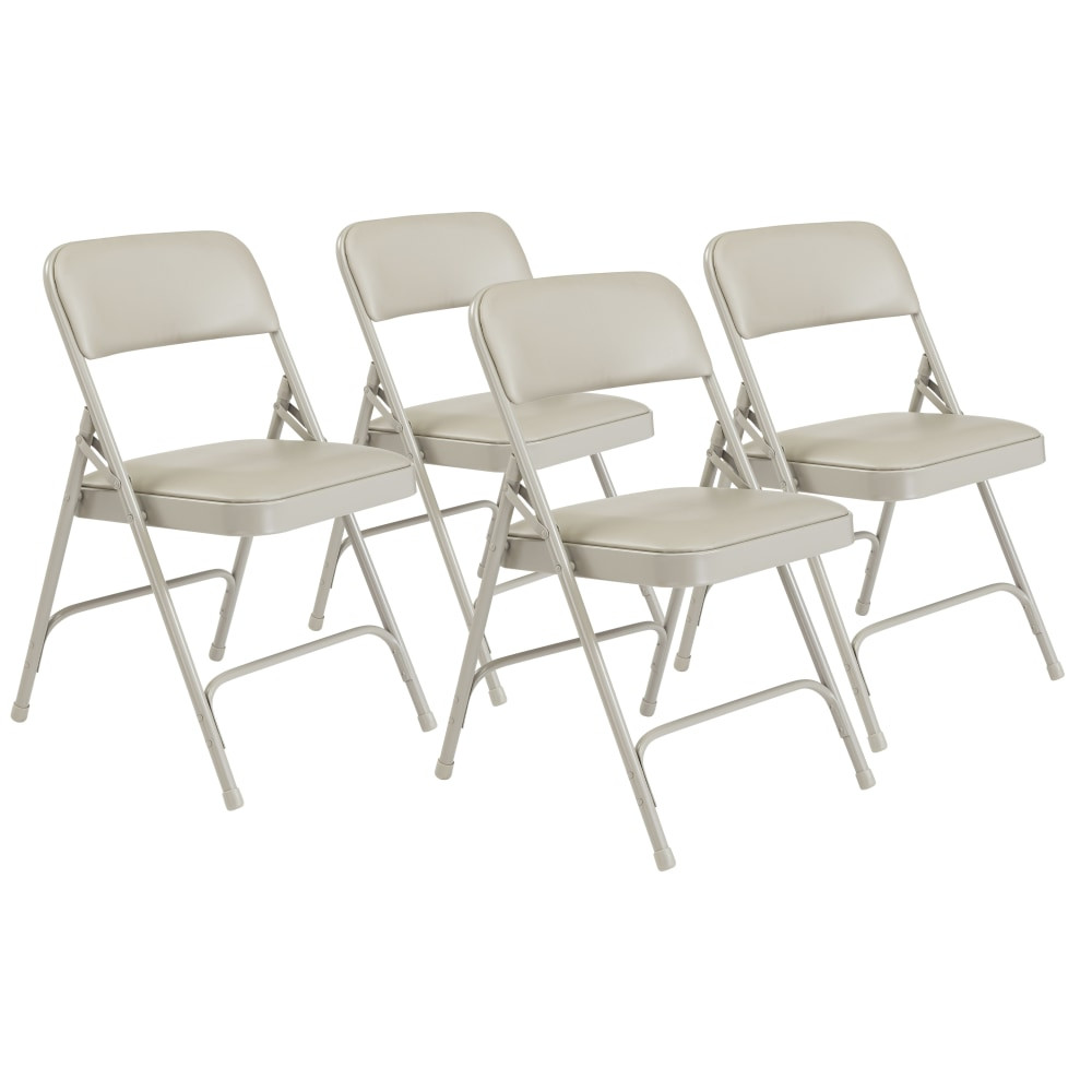 NATIONAL PUBLIC SEATING CORP National Public Seating 1202  Series 1200 Folding Chairs, Gray, Set Of 4 Chairs